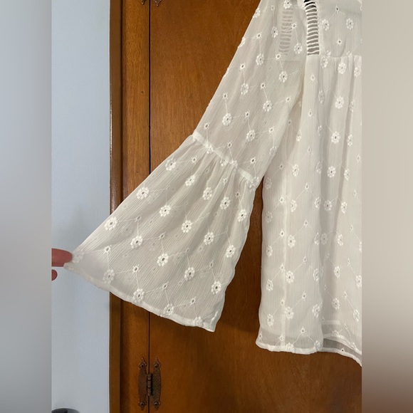 LOFT White Eyelet Blouse - Picture 2 of 4